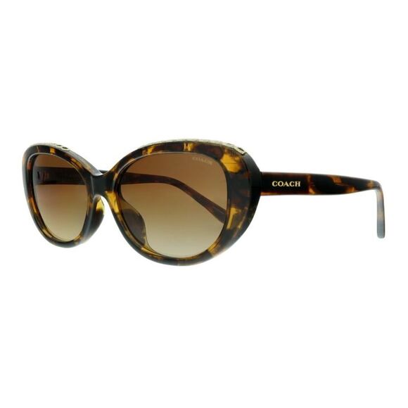 Coach 0HC8296U 512074 Dark Tortoise Oval Sunglasses - Picture 1 of 5